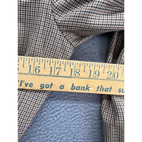 TeenFlo Jacket Womens Sz 8 Plaid Double Breasted Trench Coat Belted Tan - Picture 7 of 13